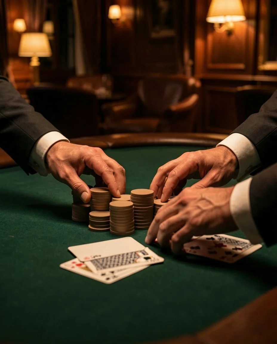 Table de poker privative et jetons de qualité supérieure dans le lounge Hall Sev
