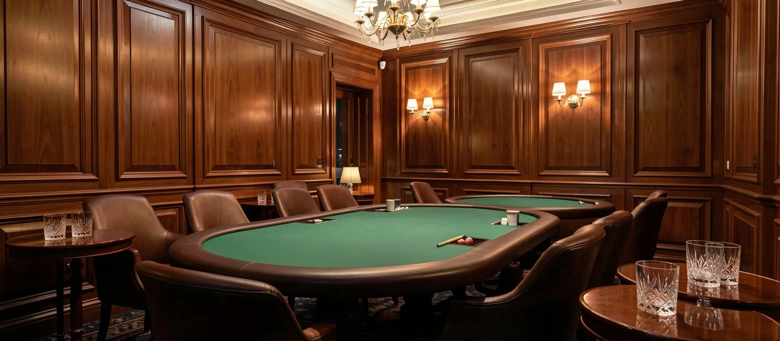 Atmosphère et tables de jeu du Poker Lounge chez Hall Sev à Nice