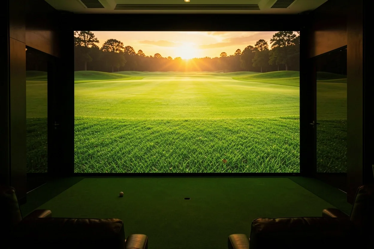 Simulateur de golf 4K haute fidélité chez Hall Sev à Nice
