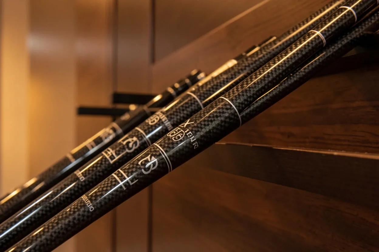 Mur de shafts de golf haute performance chez Hall Sev