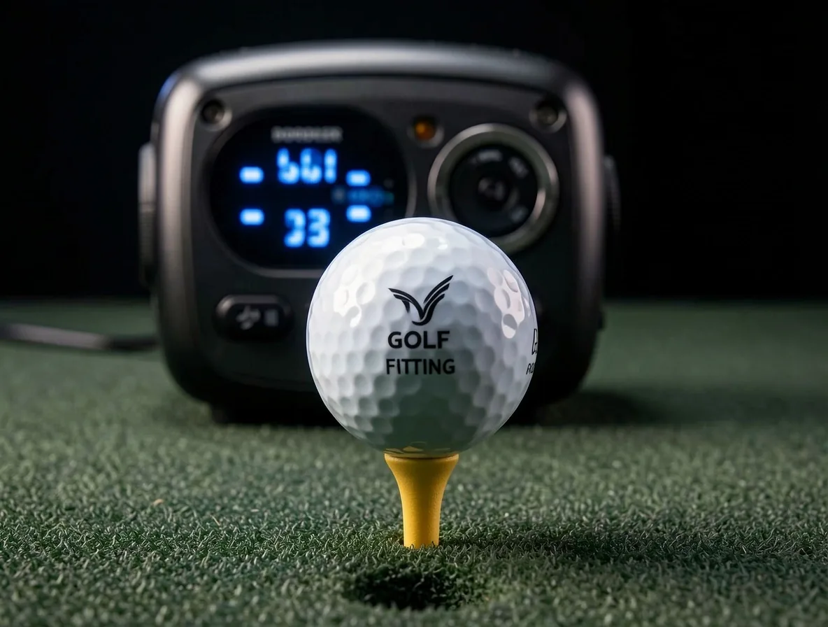 Simulateur Trackman haute technologie dans le studio de golf Hall Sev