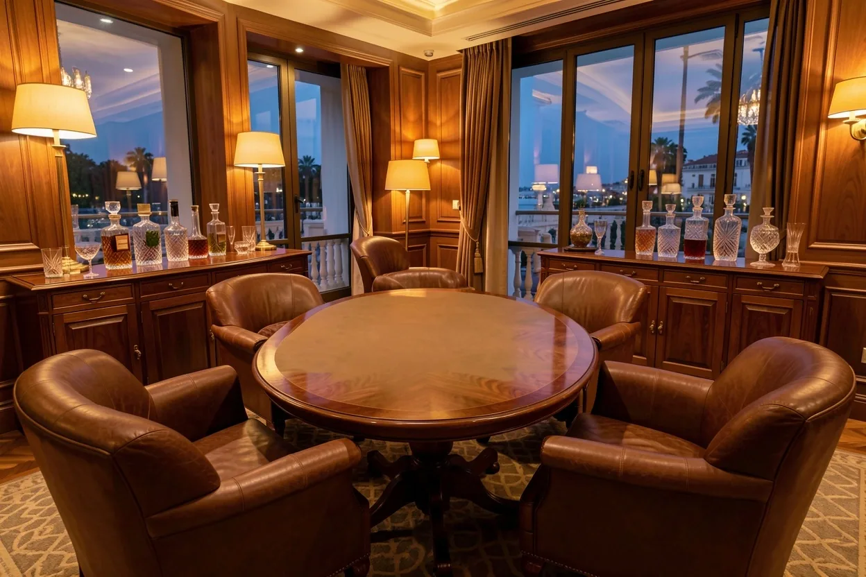 Table de poker de l'espace lounge Hall Sev